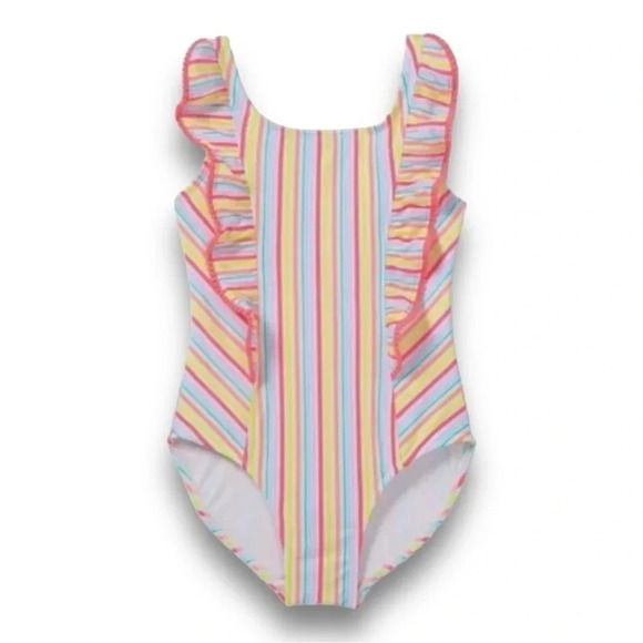 Cat & Jack Other - Cat & Jack | Striped Ruffled One Piece Swimsuit (M) 🌈